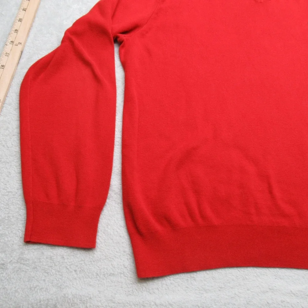 Polo Ralph Lauren Sweater Mens XL Red‎ Pima Cotton V-Neck Pullover Knit Golf